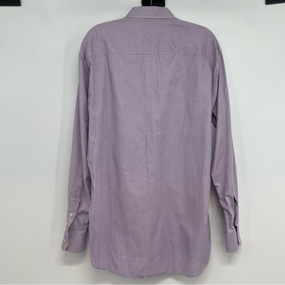 Gitman Bros Purple Houndstooth Button Down Shirt Size L - Picture 2 of 7